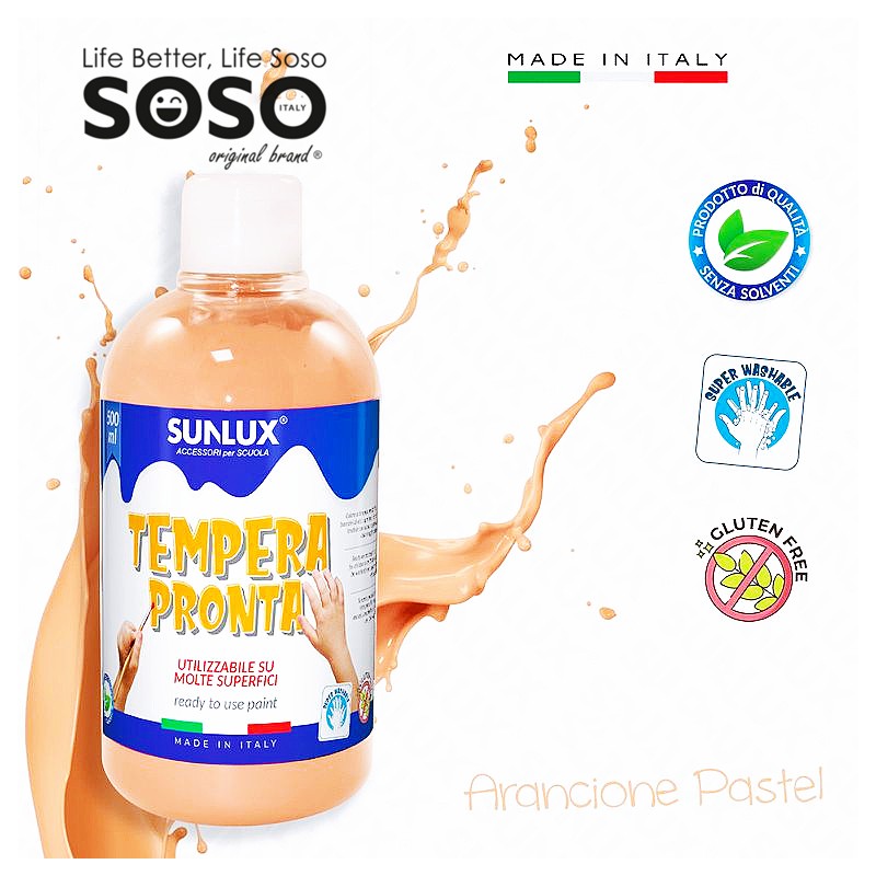 Tempera pronta arancione pastel 500ml - 1