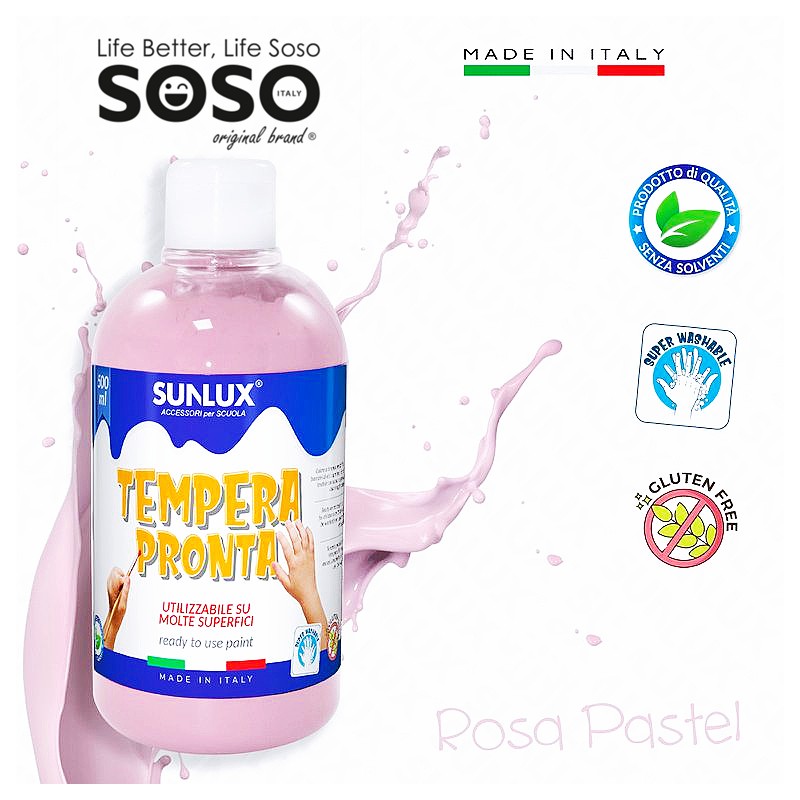 Tempera pronta rosa pastel 500ml - 1