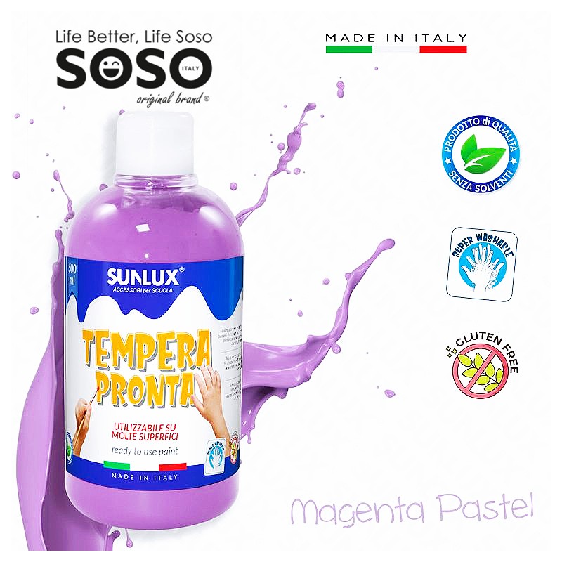 Tempera pronta magenta pastel 500ml - 1