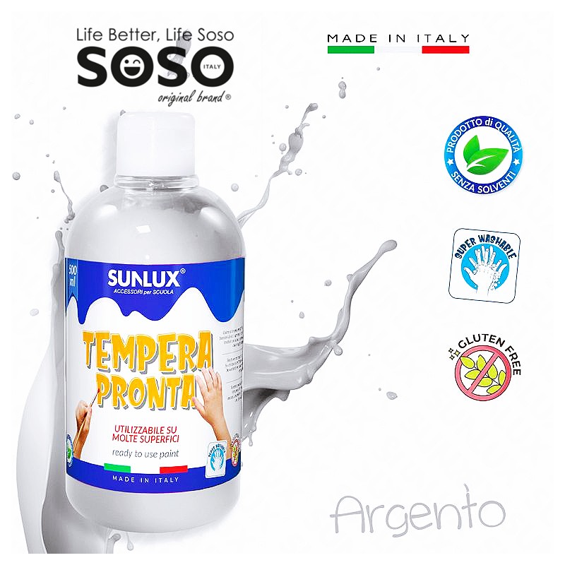 Tempera pronta argento 500ml - 1