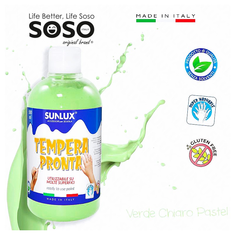 Tempera pronta verde chiaro pastel 500ml - 1