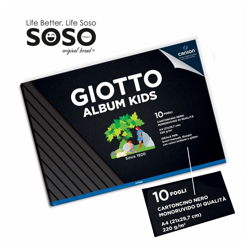 Giotto album kinds nero a4 10ff 220g
