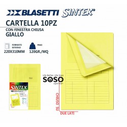 Blasetti sintex cartella con finestra chiusa giallo 10 pezzi - 1