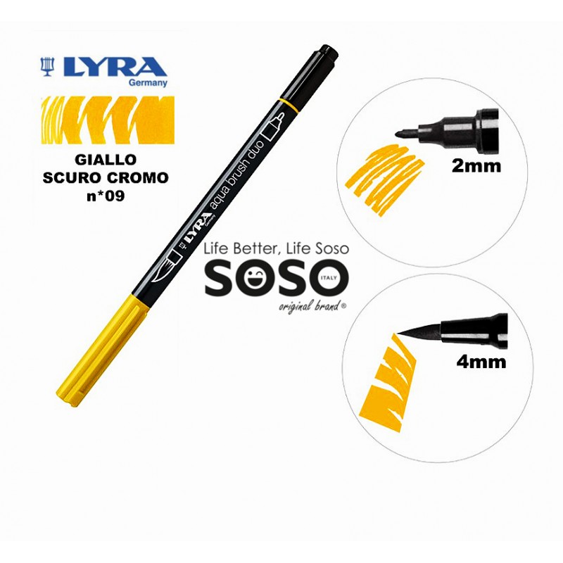 Lyra aqua brush duo marcatore n.09 giallo scuro cromo - 1