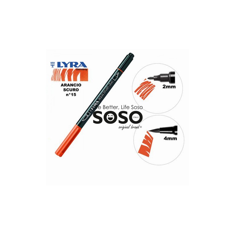 Lyra aqua brush duo marcatore n.15 arancio scuro - 1