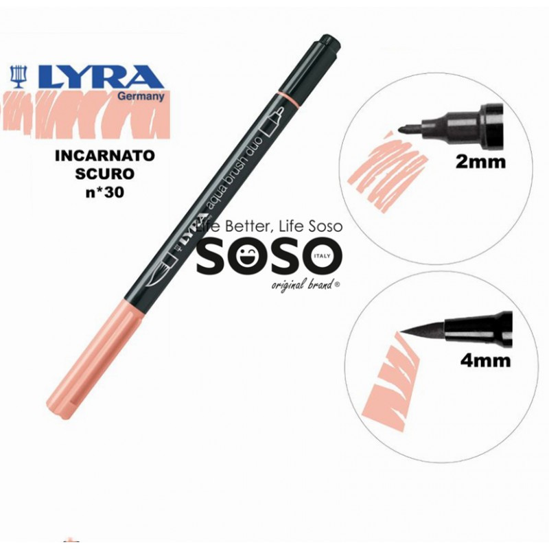 Lyra aqua brush duo marcatore n. 30 incarnato scuro - 1