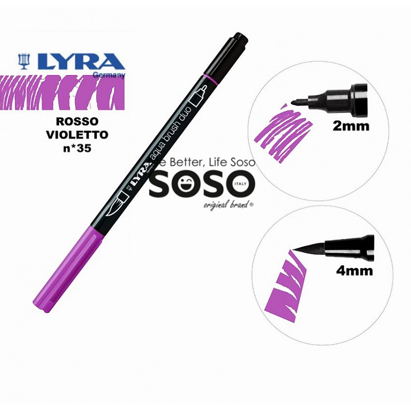 Lyra aqua brush duo marcatore n. 35 rosso violetto - 1