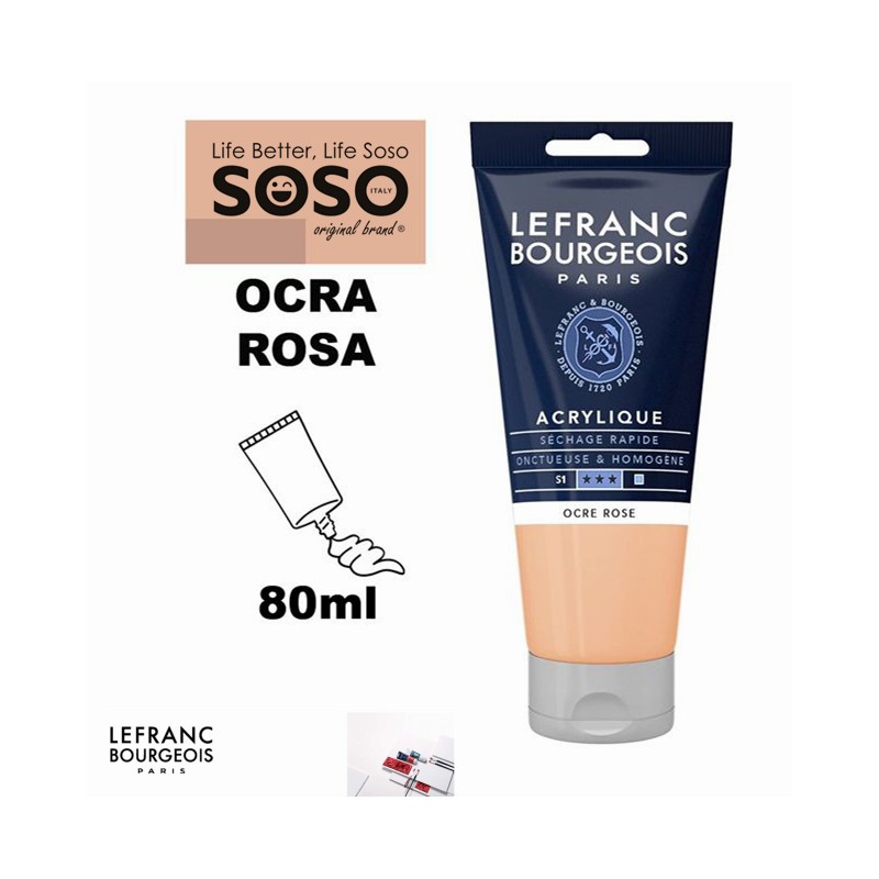LEFRANC BOURGEOIS acrilico fine 80ml ocra rosa - 1