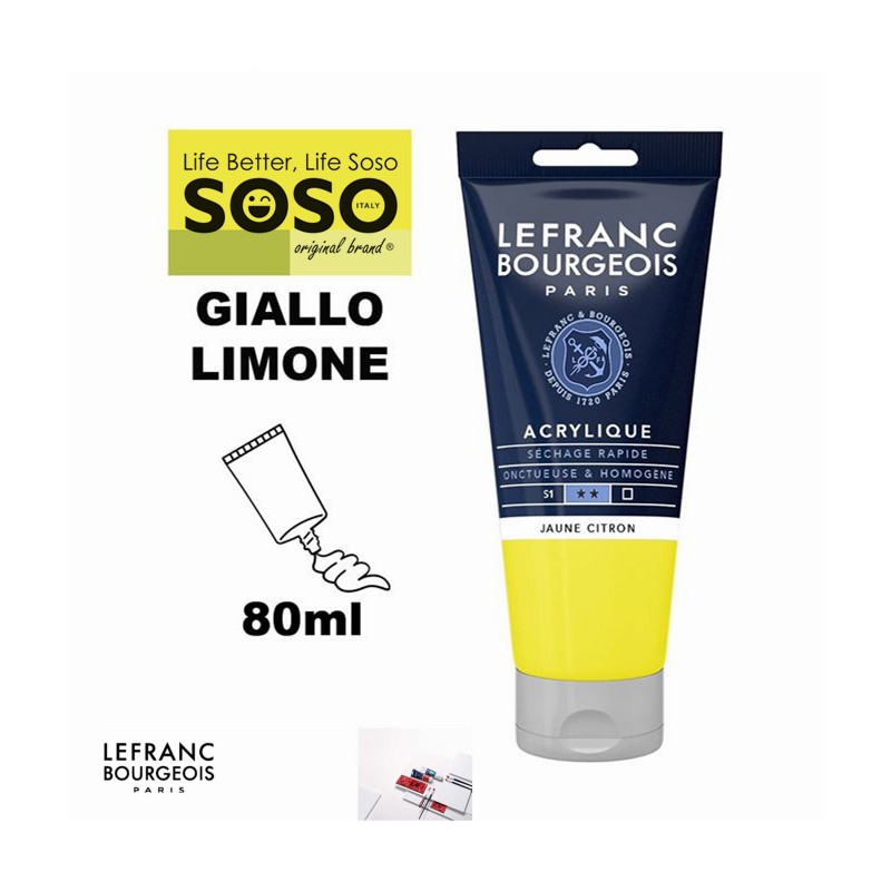 LEFRANC BOURGEOIS acrilico fine 80ml giallo limone - 1