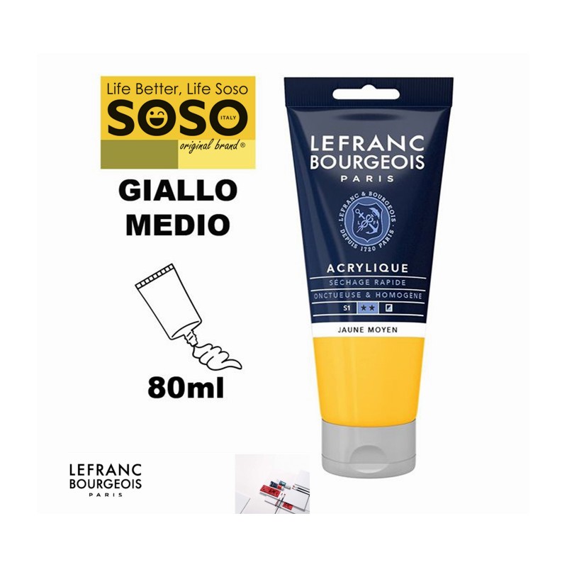 LEFRANC BOURGEOIS acrilico fine 80ml giallo medio - 1