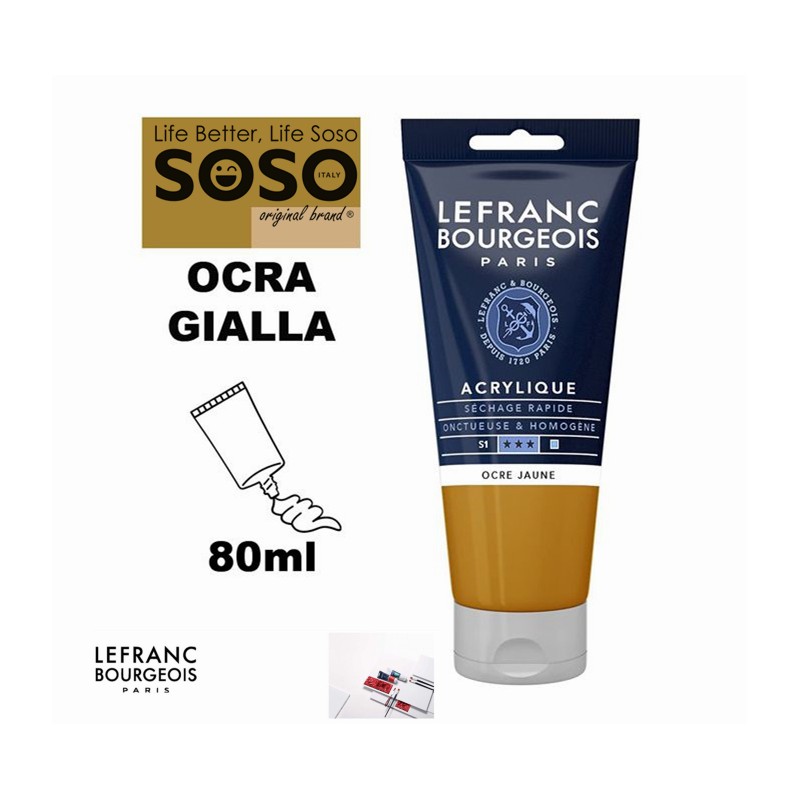 LEFRANC BOURGEOIS acrilico fine 80ml ocra gialla - 1