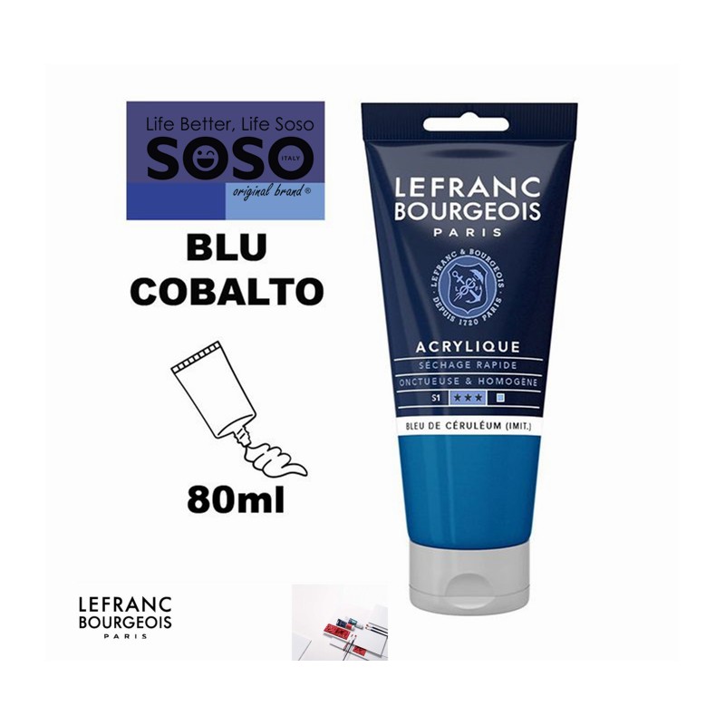 LEFRANC BOURGEOIS acrilico fine 80ml blu cobalto - 1