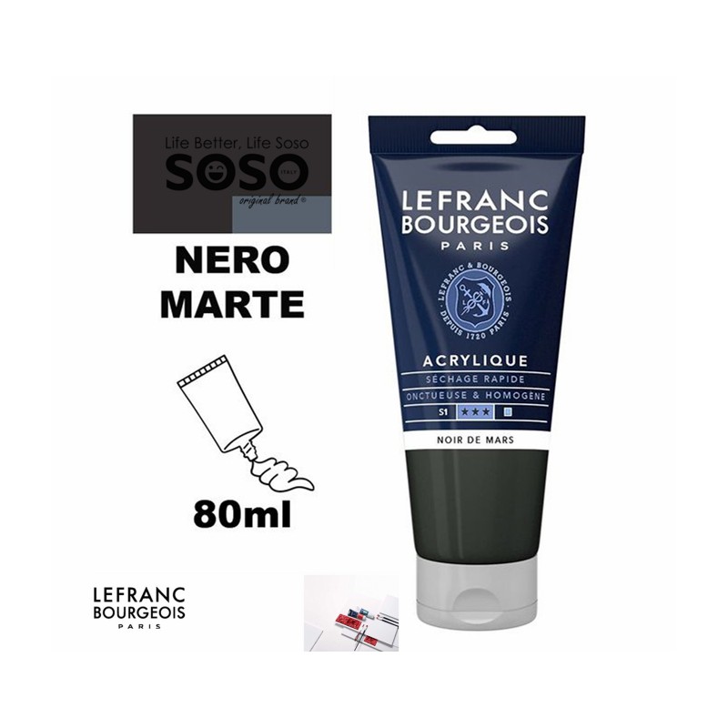 LEFRANC BOURGEOIS Acrilico fine 80ml nero marte - 1