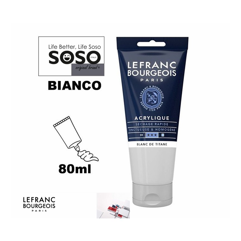 LEFRANC BOURGEOIS Acrilico fine 80ml bianco titanio - 1