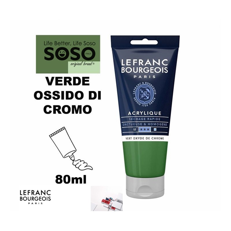 LEFRANC BOURGEOIS Acrilico fine 80ml verde ossido do cromo - 1