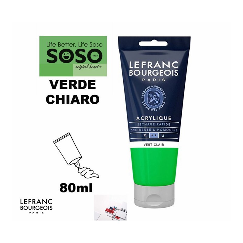 LEFRANC BOURGEOIS Acrilico fine 80ml verde chiaro - 1