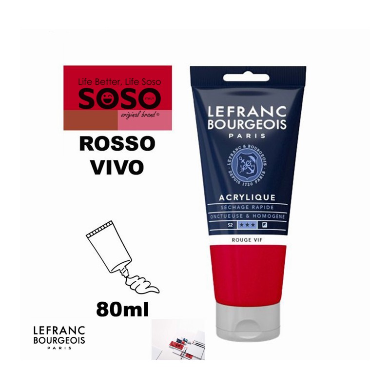 LEFRANC BOURGEOIS Acrilico fine 80ml rosso vivo - 1