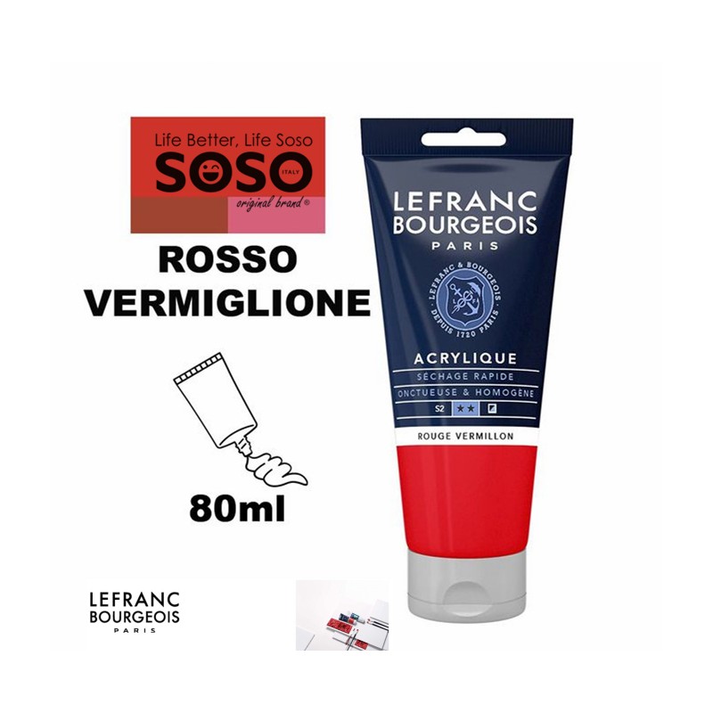 LEFRANC BOURGEOIS Acrilico fine 80ml rosso vermiglione - 1