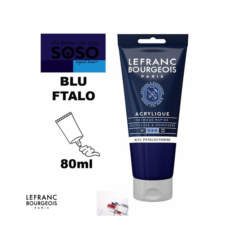 LEFRANC BOURGEOIS Acrilico fine 80ml blu ftalo - 1