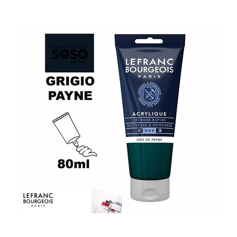 LEFRANC BOURGEOIS Acrilico fine 80ml grigio payne - 1