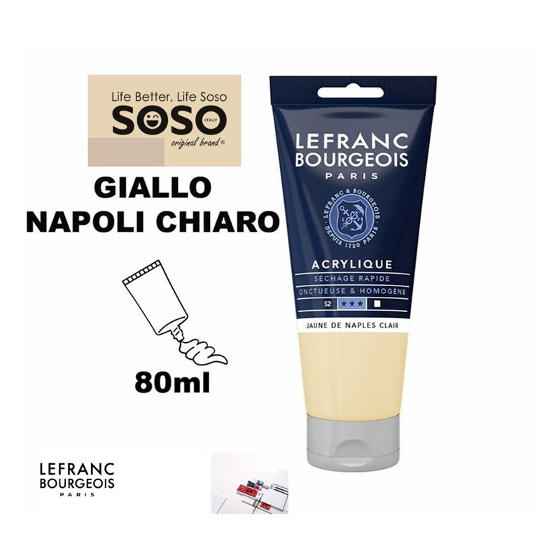 LEFRANC BOURGEOIS Acrilico fine 80ml giallo napoli chiaro