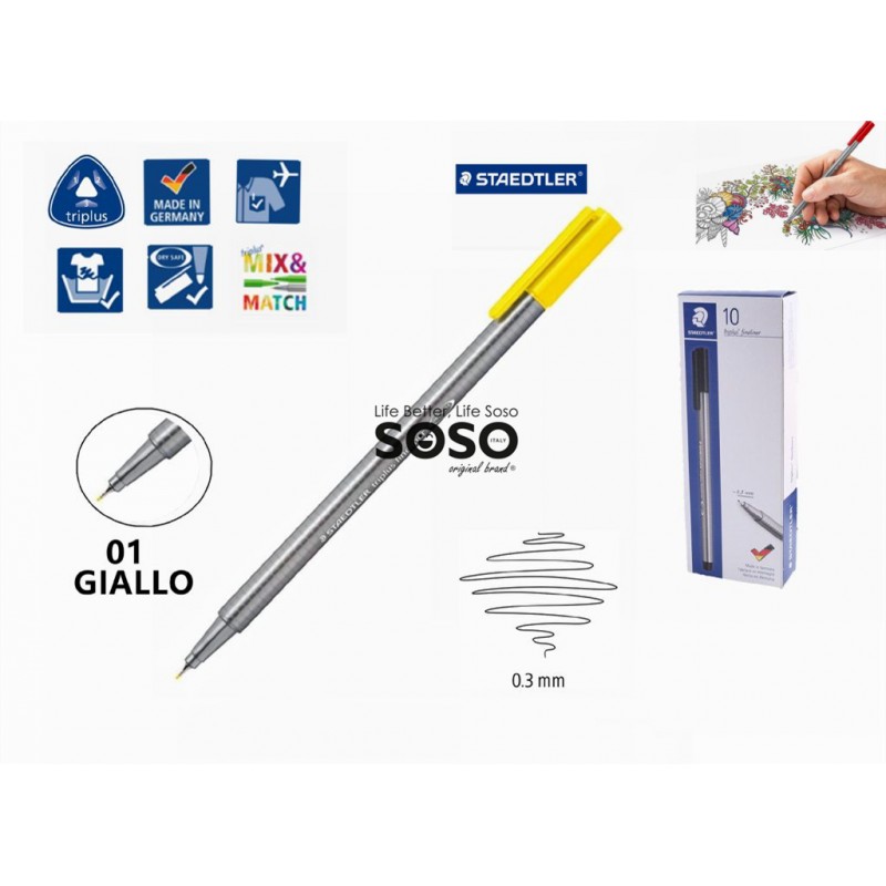 Staedtler fineliner triplus 0.3mm n.01 giallo - 1