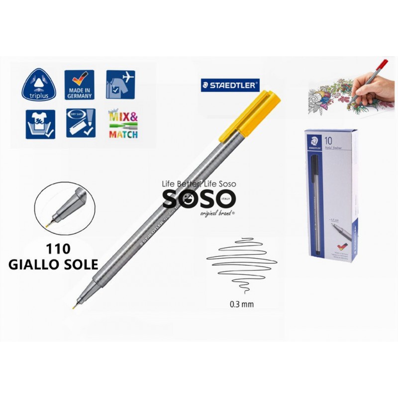 Staedtler fineliner triplus 0.3mm n.110 giallo sole - 1