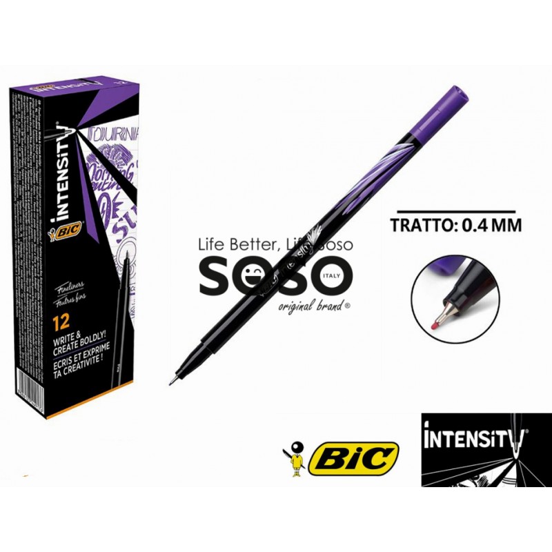 BIC intensity fine pennarelli con punta fine in feltro 0.4mm viola - 1