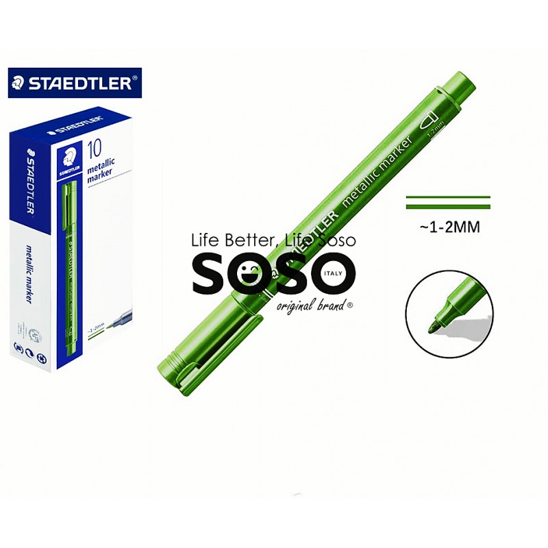 Staedtler marcatore metallic brush in verde punta 1.0-6.0mm - 1