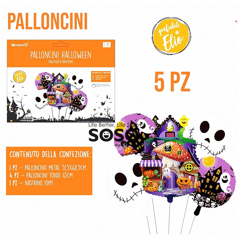 Palloncini Halloween 5pezzi assortite - 1