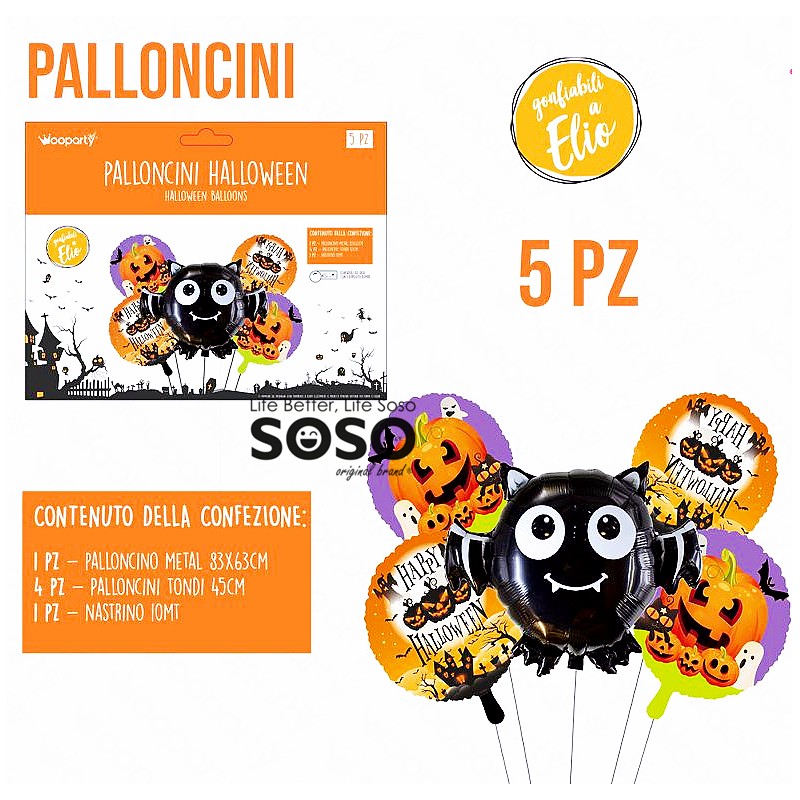 Palloncini Halloween 5pezzi assortite - 1