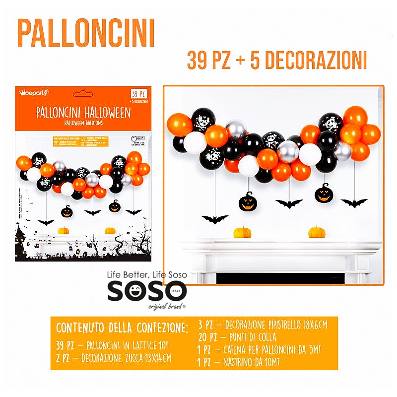 Palloncini Halloween 39 pezzi assortite con 5 decorazioni - 1