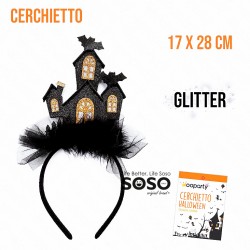 Cerchietto halloween glitter 17x28cm - 1