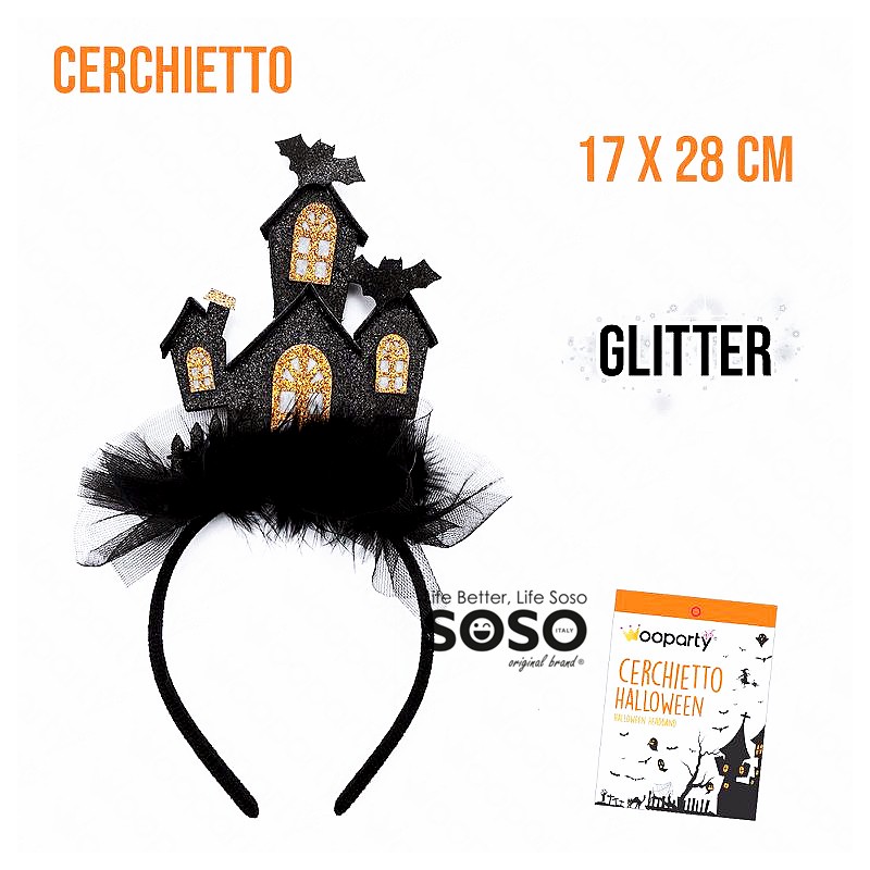 Cerchietto halloween glitter 17x28cm - 1