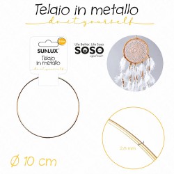 Telaio in metallo oro 1pezzi diametro 10cm spessore 2.8mm - 1