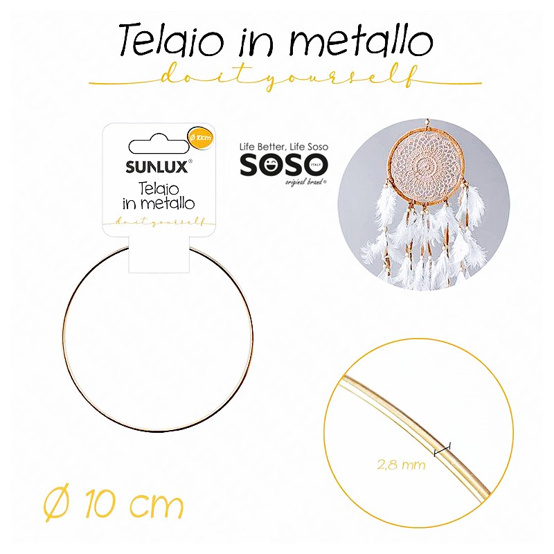 Telaio in metallo oro 1pezzi diametro 10cm spessore 2.8mm - 1