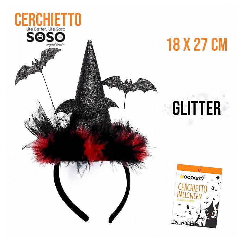 Cerchietto halloween glitter 18x27cm - 1
