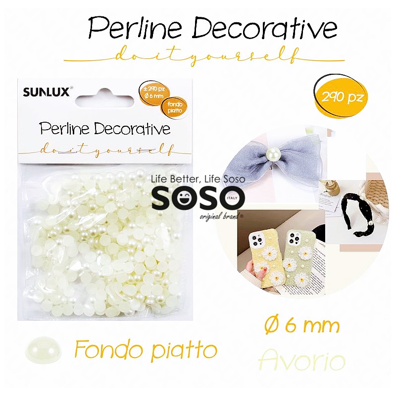 Perline decorativo DIY avorio diametro 6mm circa 290pezzi - 1