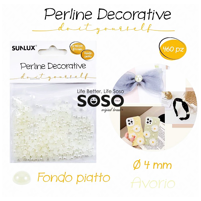 Perline decorativo DIY avorio diametro 4mm circa 460pezzi - 1