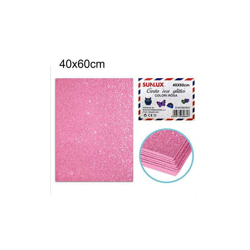 Carta EVA Glitter ROSA 40x60cm da 2mm spessore - 1