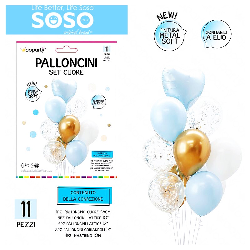 Set palloncini set cuore finitura metal soft gonfiabili a elio - 1