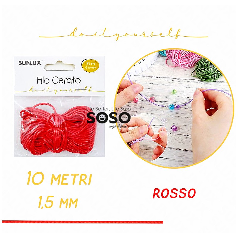 Filo cerato rosso 1.5mm x 10mt - 1