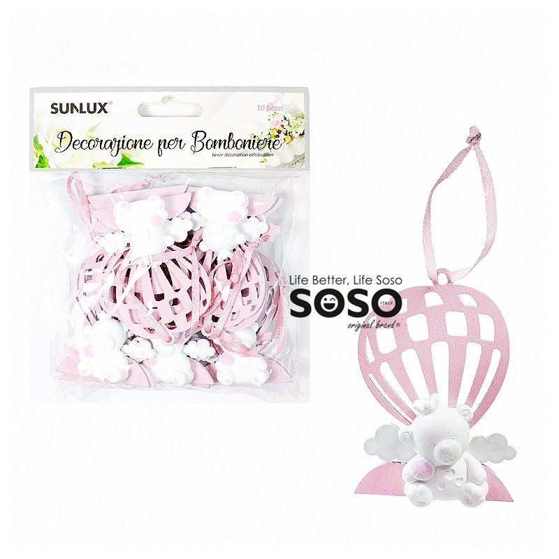 Decorazione bomboniere gesso rosa 10 pcs misure 7x5cm - 1