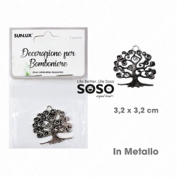 Decorazione bomboniere forma albero di vita in metallo misure 3.2 x 3.2 cm 1 pcs - 1