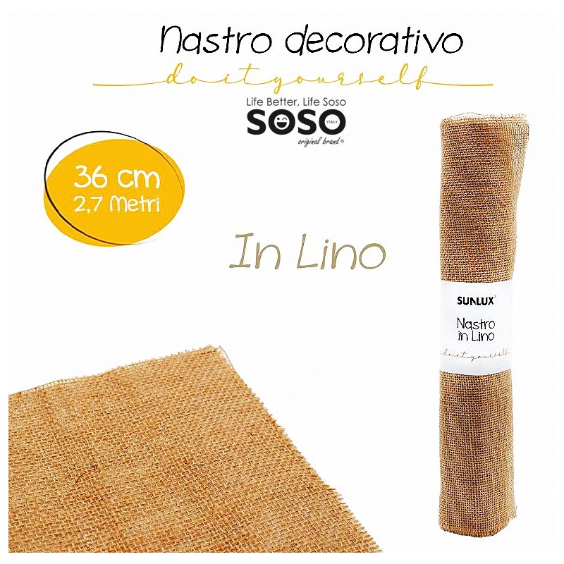 Nastro in lino 36cm x 2.7mt - 1