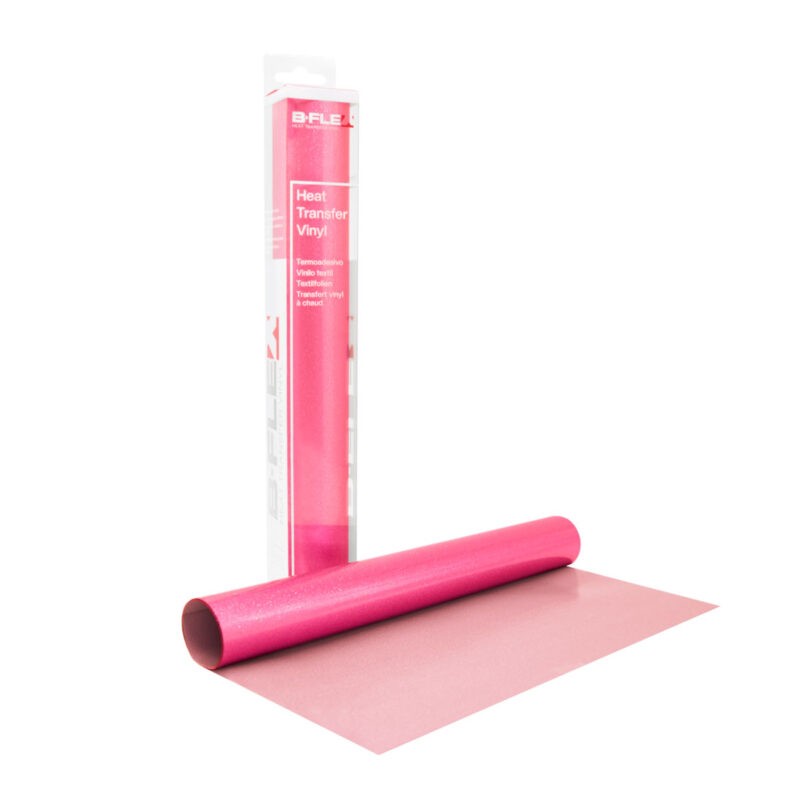 B-FLEX Termoadesivo con rosa Glitter formato 30.5x50cm - 1