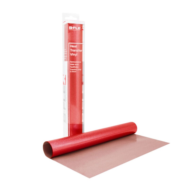 B-FLEX Termoadesivo con rosso Glitter formato 30.5x50cm - 1
