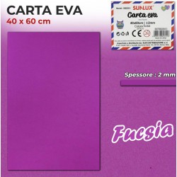 Gomma Eva 40x60cm spessore 2 mm - FUCSIA (Gomma Crepla, Fommy) - 1