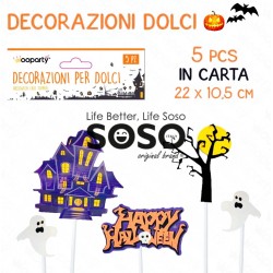 Decorazioni Dolce HALLOWEEN 5 pezzi ass. circa 22x10.5cm - 1