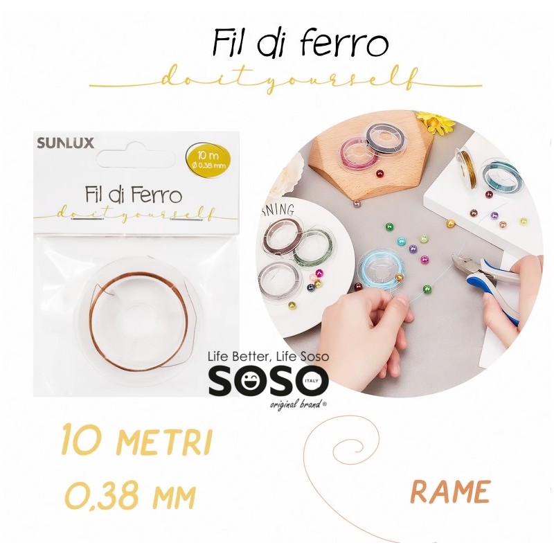 Fili di ferro colore rame diametro 0.38mm x 10mt - 1